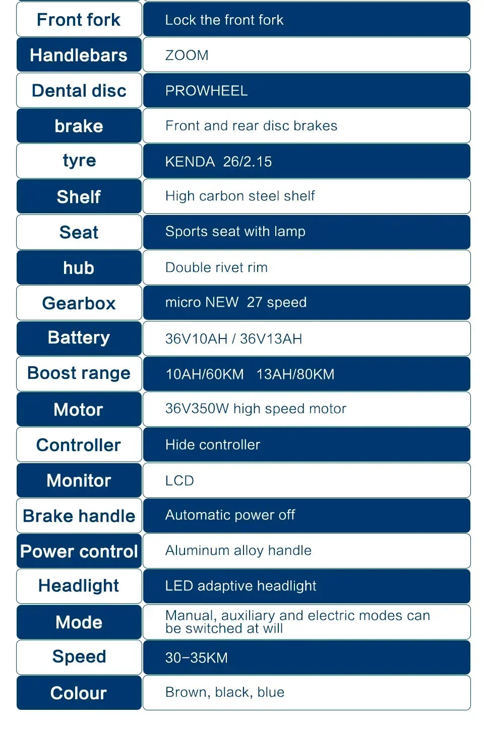 AKEZ style Electric Bicycle 350W Brushless motor 36V13AH Lithium Battery E Bike 26 Inch tire City commuting Adult Electric Bike