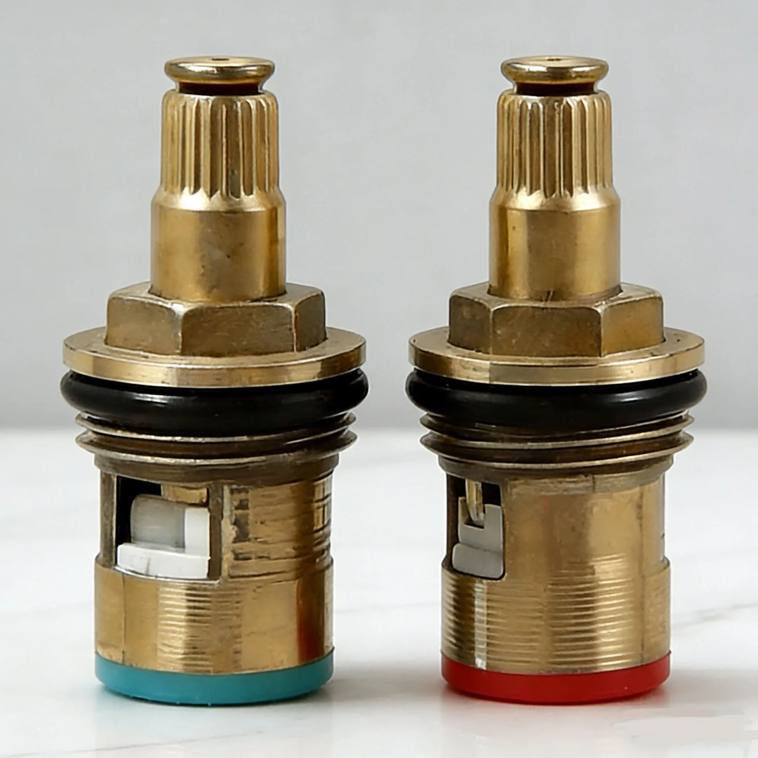 1/2pc Universal Replacement Tap Valves Brass Ceramic Disc Cartridge Inner Faucet Valve for Bathroom, Clockwise or Anti-clockwise