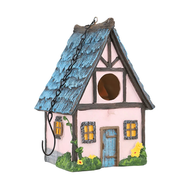 Outdoor Birdhouse Resin Garden Decoration Hanging Cabin Suitable for Small Birds Birdhouse