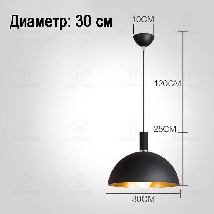 GEW Nordic Retro Industrial Black Ceiling Pendant Lamp E27 Restaurant Dining Table Bar Decorative Pendant Lighting Fixture