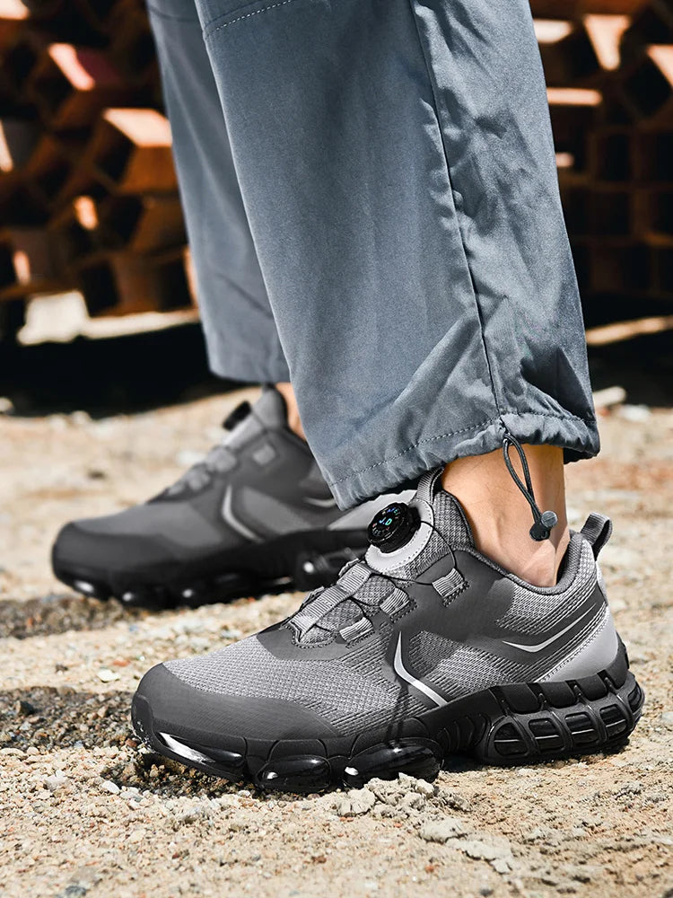 VIPOL Men's outdoor sports shoes, steel-toe shoes, construction site safety shoes, anti-crush and anti-puncture safety shoes