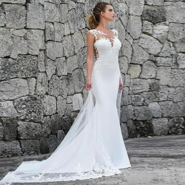 Wedding Dresses White Mermaid With Lace Plus Size Bridal Gowns vestidos de Boho Dress Beach Gothic Grows