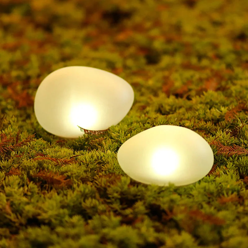Solar LED Light Outdoor Glow Cobblestone Lamp Luminous Stone  Lighting Pebble RGB Garden Light Pathway Garden Decor