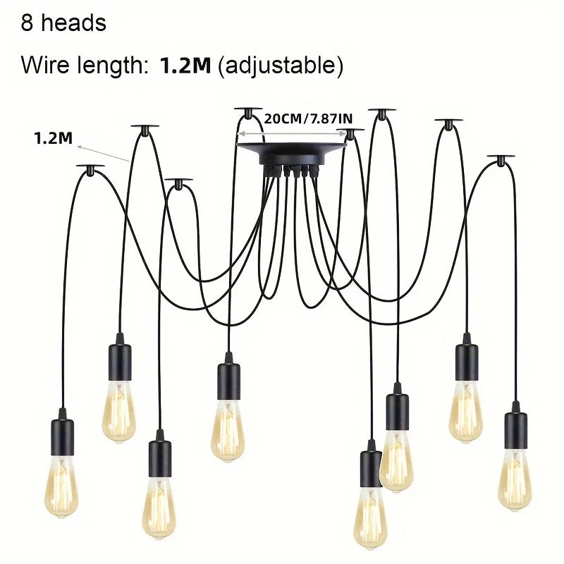 Simple Chandelier Restaurant Clothing Shop Industrial Wind Multi-head Spider Light