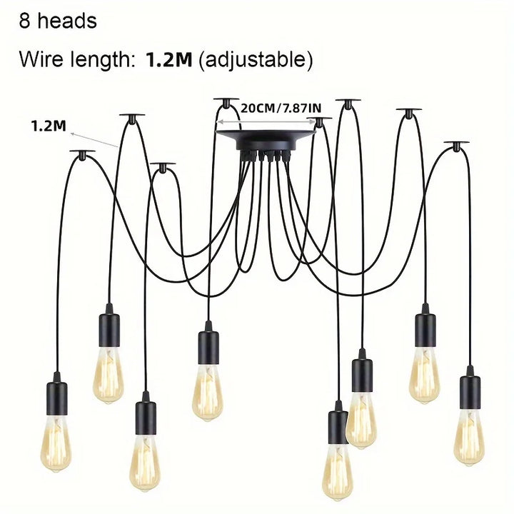 Simple Chandelier Restaurant Clothing Shop Industrial Wind Multi-head Spider Light