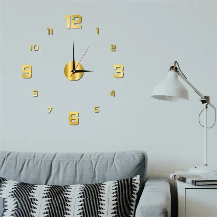 2024 Modern Design Wall Clock 3D DIY Quartz Clocks Fashion Watches Acrylic Mirror Stickers Living Room Home Decor