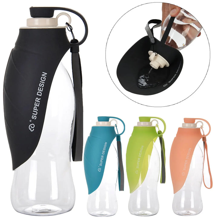 OUZEY 580ml Dog Water Bottle Outdoor Dog Walking Portable Foldable Drinking Bowls For Small Medium Dogs