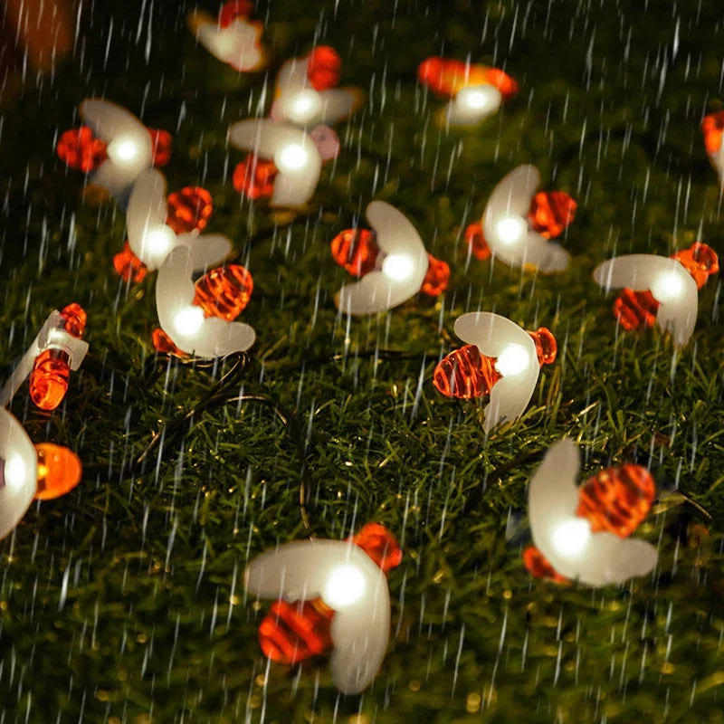 20/50/100 LED Solar Cute Bee Fairy String Lights Garden Fairy Lights 8 Mode Outdoor Lighting for Easter Christmas Wedding Decor
