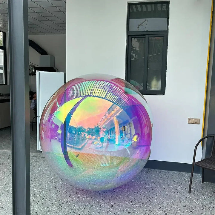 Inflatable Mirror Ball Set - Giant Sealed Shiny Reusable Balls for Wedding, Outdoor Pool Party & Nightclub Decor