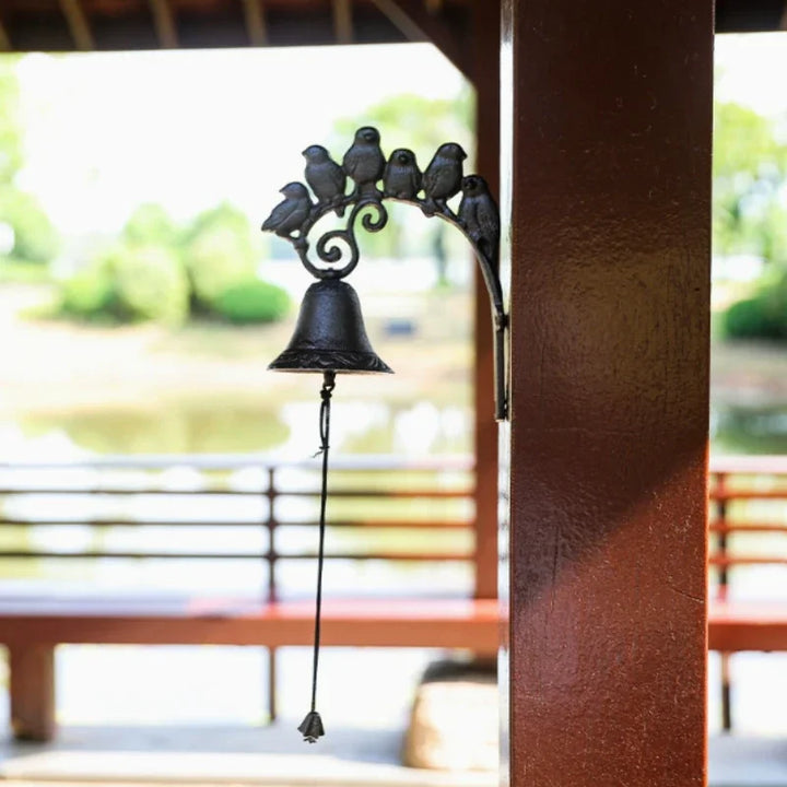 Artisan Cast Iron 6 Birds Door Chime Vintage Welcome Doorbell for Home Decor