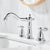 Basin Faucet Brass Gold Widespread Bathroom  Antique Sink  3 Hole Hot And Cold Water  Tap Pop Up