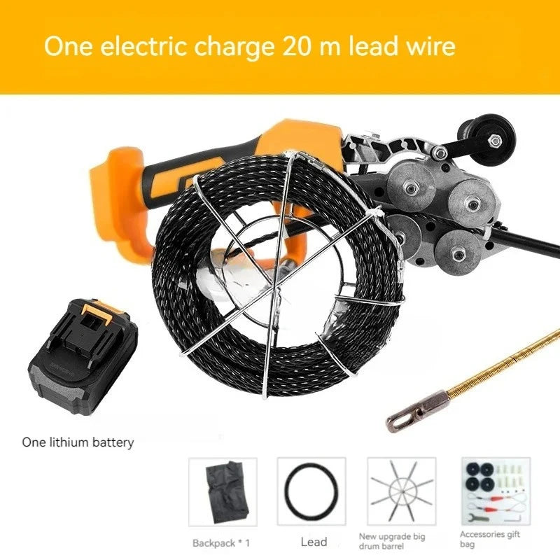 Lithium battery threading machine, automatic electrical threading tool, wire pulling device