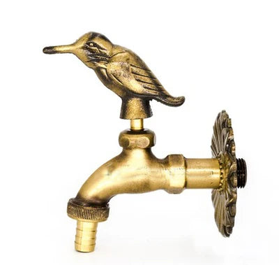 Vidric Outdoor Decorativ Garden Faucet Animal Shape Bibcock Green/Antique Brass Tap Washing Mop/Garden Watering Animal Faucet