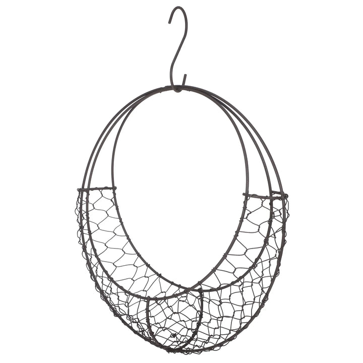 Planter Retro Decor Metal Frame Succulent Pot Hanging Basket Wire Moon Shape Iron Wreath Plants