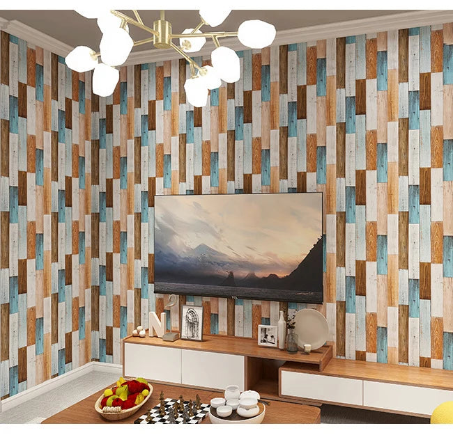 Wood Vinyl Wallpaper Roll Wood Grain Self Adhesive Wallpaper Kitchen Wardrobe Cabinet Furniture Contact Paper Renovation Door