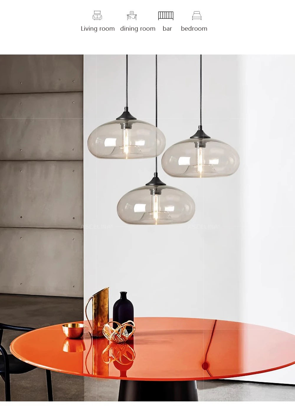 Modern Glass Colorful Pendant Lights Indoor Pendant Lamps
