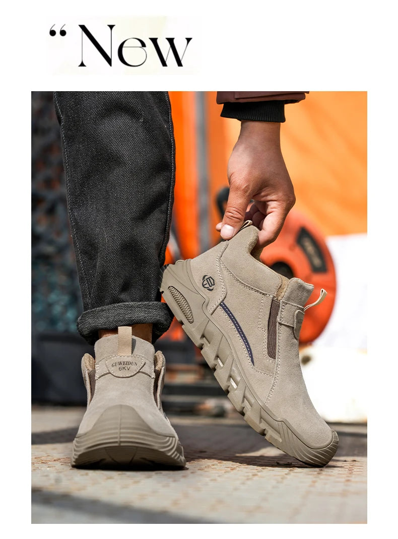 Insulated 6KV Plastic Toe Men's Safety Shoes Anti-impact Puncture-Resistant Work Boots Durable Labor Protection Footwear