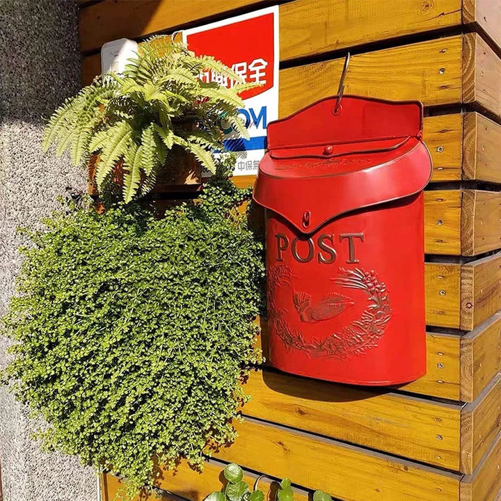 Vintage European Rural Pastoral Style Wall Mount Mailbox Farmhouse Post Creative Newspaper Letter Box Waterproof Garden Decor