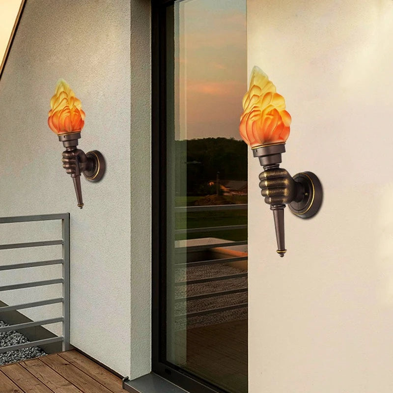 Outdoor Wall Torch Light Courtyard Hanging Light Indoor Coffee Restaurant Decoration Hand Light Creative Retro Ambient Lamps