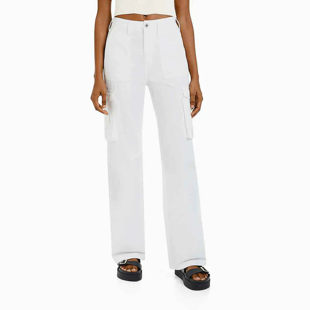 Women'S Adjustable Straight Fit Cargo Pants Adjustable Baggy With Pockets  Elastic Waist Casual Cargo Pants Relaxed Fit Pull On