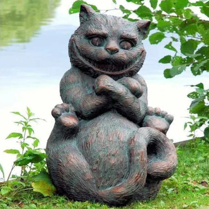New Alice In Wonderland Garden Statue Caterpillar Rabbit Cheshire Cat Sculpture Resin Crafts Indoor Outdoor