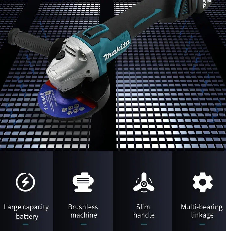 Makita DGA404 18V Brushless Electric Angle Grinder 125mm Cordless Grinder Metal Wood Grinding Polishing Cutting Power Tool