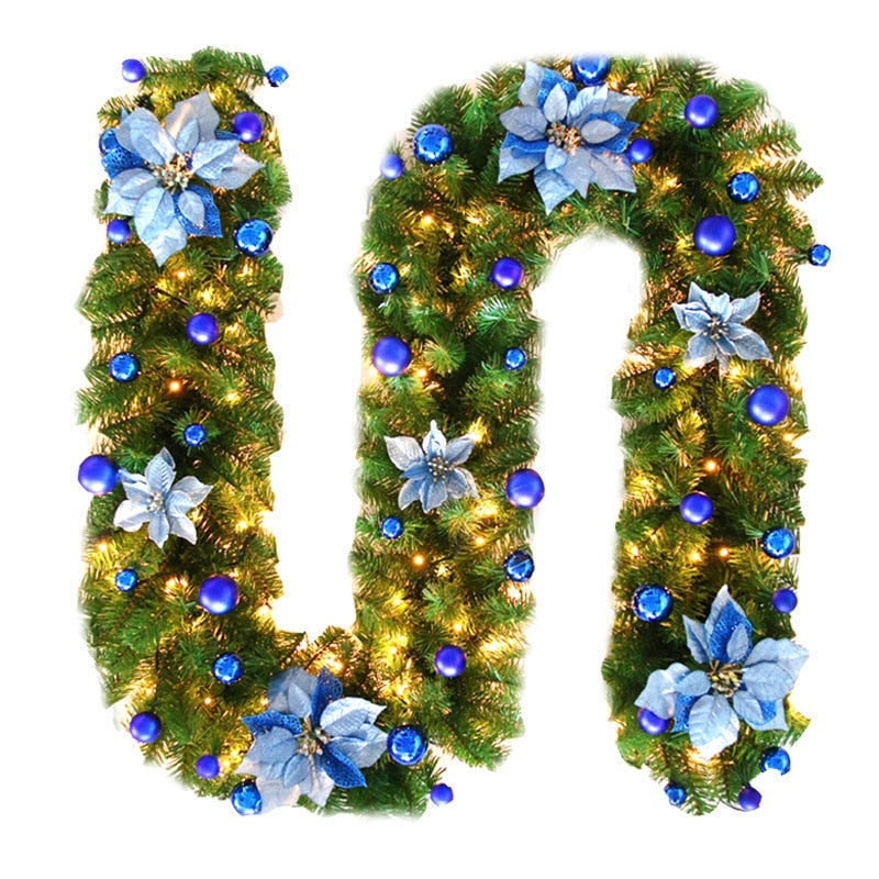 2.7M Luxury Christmas Decorations Garland Decoration Rattan with Lights