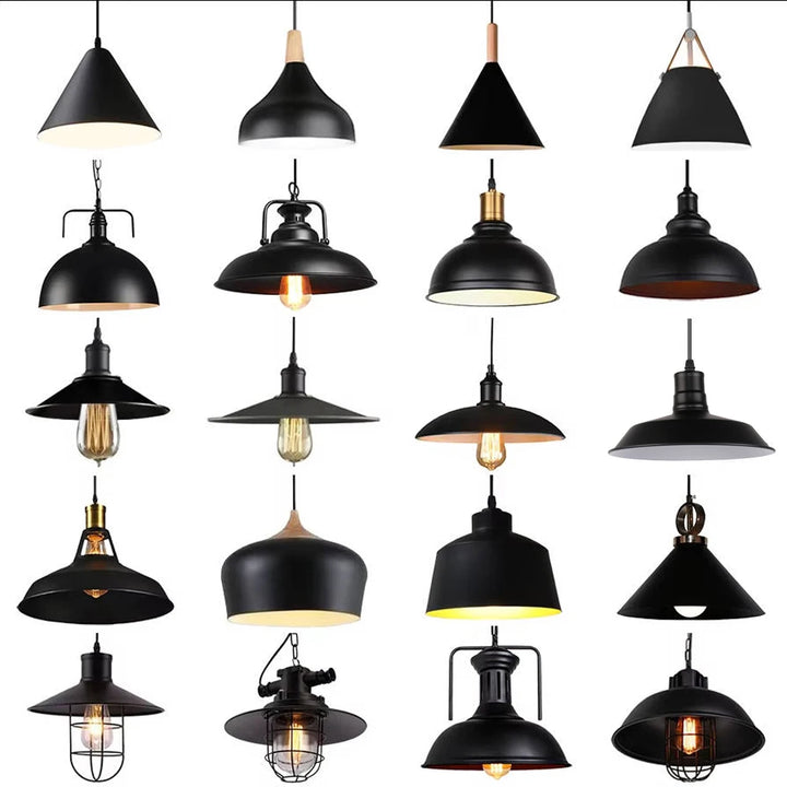 Loft Industrial Retro Iron Pendant Lights Lampshade for Restaurant Clothing Store Light Cafe Cover Kitchen Home Hanging Lamp