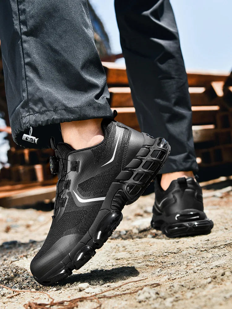 VIPOL Men's outdoor sports shoes, steel-toe shoes, construction site safety shoes, anti-crush and anti-puncture safety shoes
