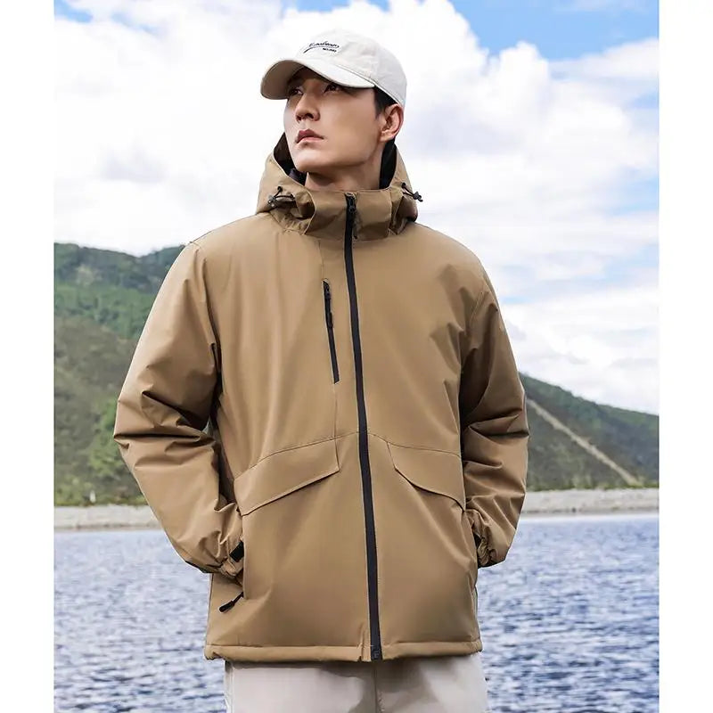 customized logo Spring Autumn Brand Men's Windproof Zipper Jacket Casual High Quality Hooded Baseball Jacket Outdoor C2366