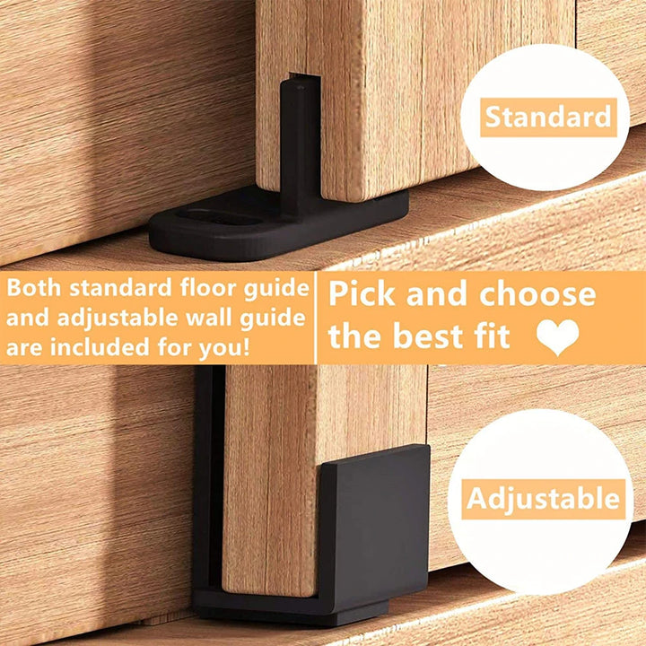 LWZH Bypass Mini Cabinet Hardware Kit Barn Door Hardware Sliding Door Hanger System for Double Door 24-96inch