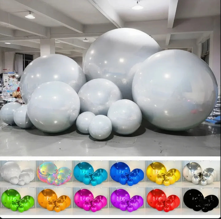Giant event decoration PVC ball mirror balloon, inflatable reflective ball, shiny inflatable mirror ball