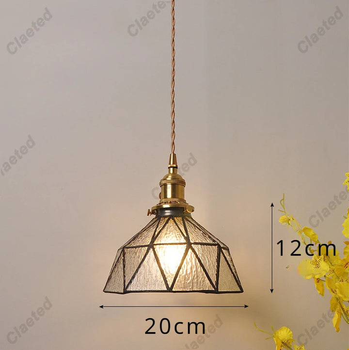 IWHD Modern Copper Glass LED Pendant Lamp Switch Living Room Bedroom Green Amber White Nordic Hanging Lights