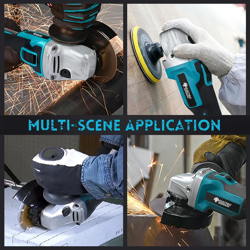 125/100mm Brushless Angle Grinder Polishing Cutting Machine Cordless Angle Grinder Tool For Makita 18V Battery Pin