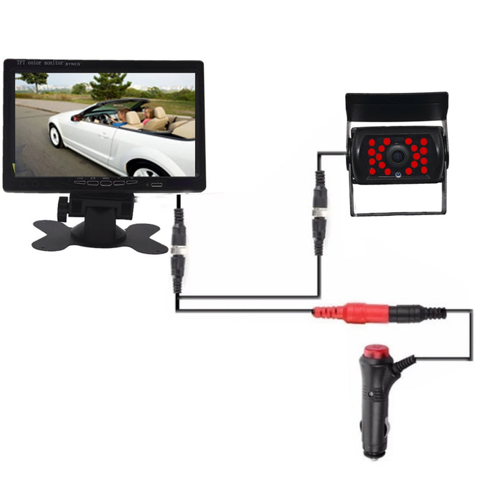 Backup Camera 7" HD TFT LCD Vehicle Rear View Monitor Waterproof Back Up Camera Night Vision for Truck RV