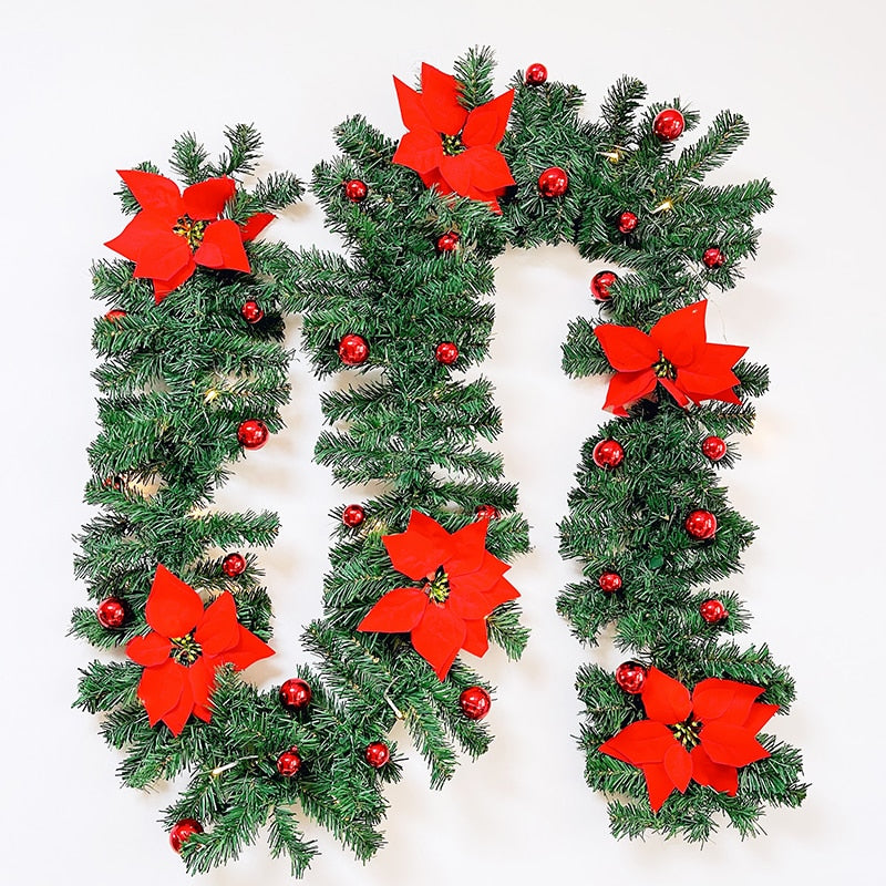 2.7M Luxury Christmas Decorations Garland Decoration Rattan with Lights