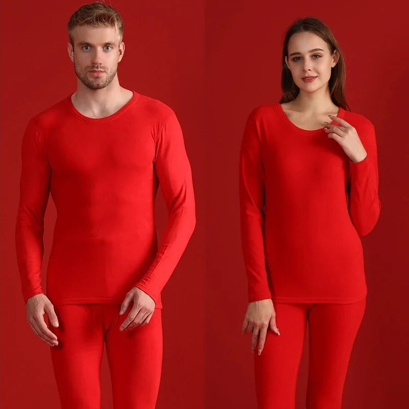 Autumn Winter New Men's Cashmere Silk Soft Comfortable Warm Underwear with Thickened Plush Set for Men Women Thermal Clothing