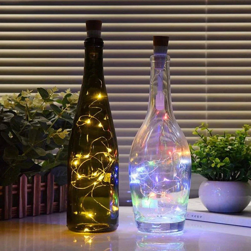 5-pack 2m Cork Bottle Fairy Lights USB Rechargeable Christmas Garland String Lights for Bedroom Room Home Wedding Party Decor