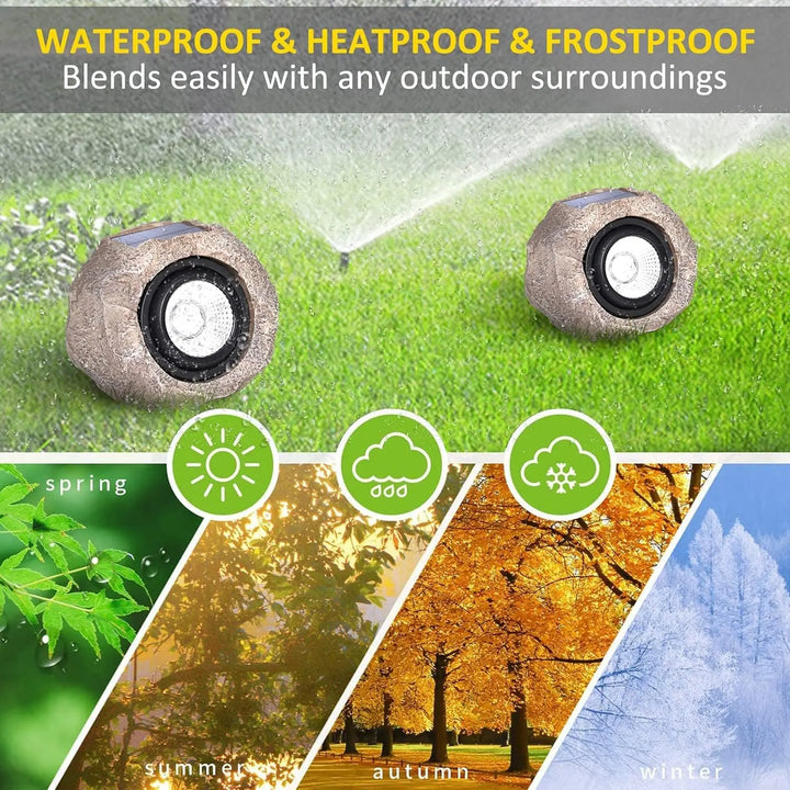 Solar Powered Outdoor Rock Lights Outdoor Lighting Courtyard Imitation Stone Landscape Lamp Waterproof Resin Stone Solar Lamp