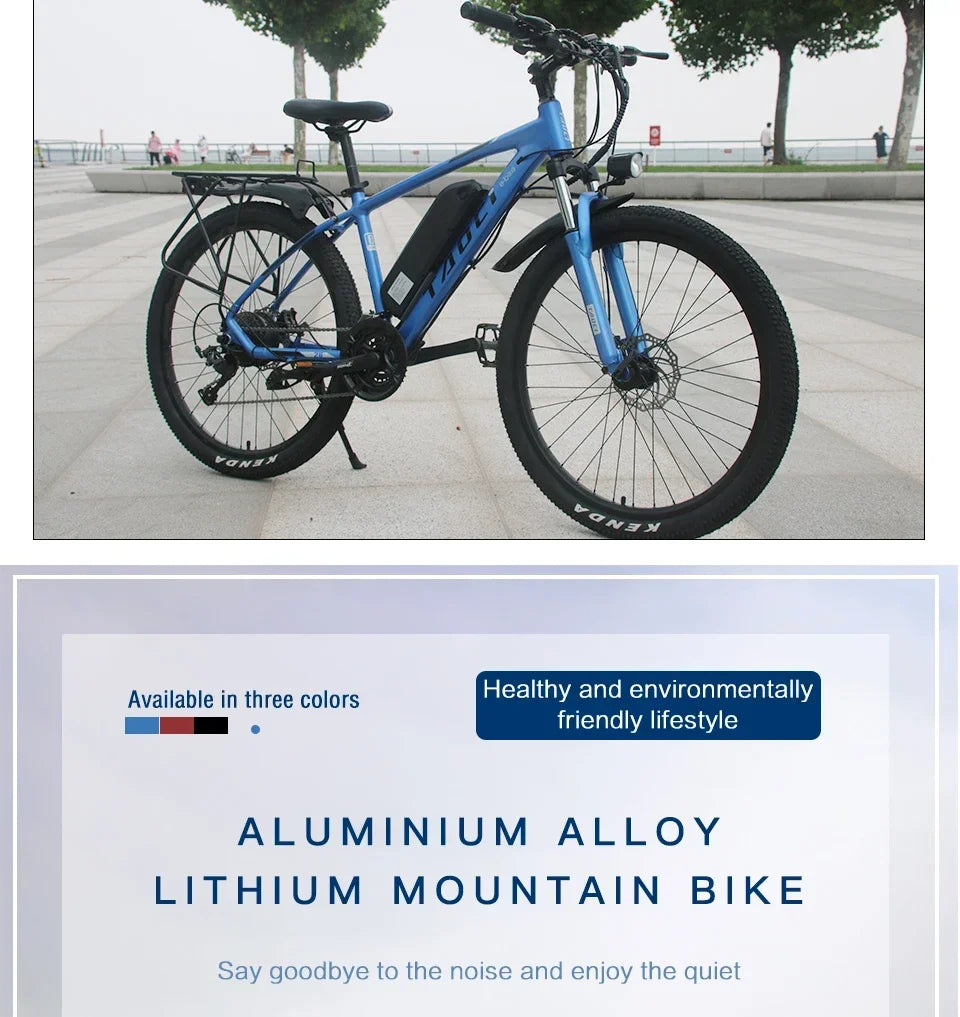 AKEZ style Electric Bicycle 350W Brushless motor 36V13AH Lithium Battery E Bike 26 Inch tire City commuting Adult Electric Bike