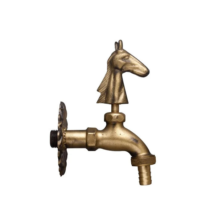 Vidric Outdoor Decorativ Garden Faucet Animal Shape Bibcock Green/Antique Brass Tap Washing Mop/Garden Watering Animal Faucet