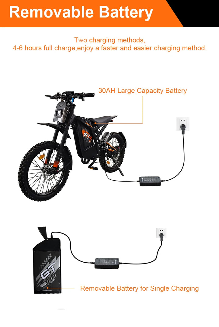 STLF  Factory Wholesale Cheap Price Electric Mountain Bike Steel Frame Lithium Battery Ebike Electric Dirt Bike GT2000 for A
