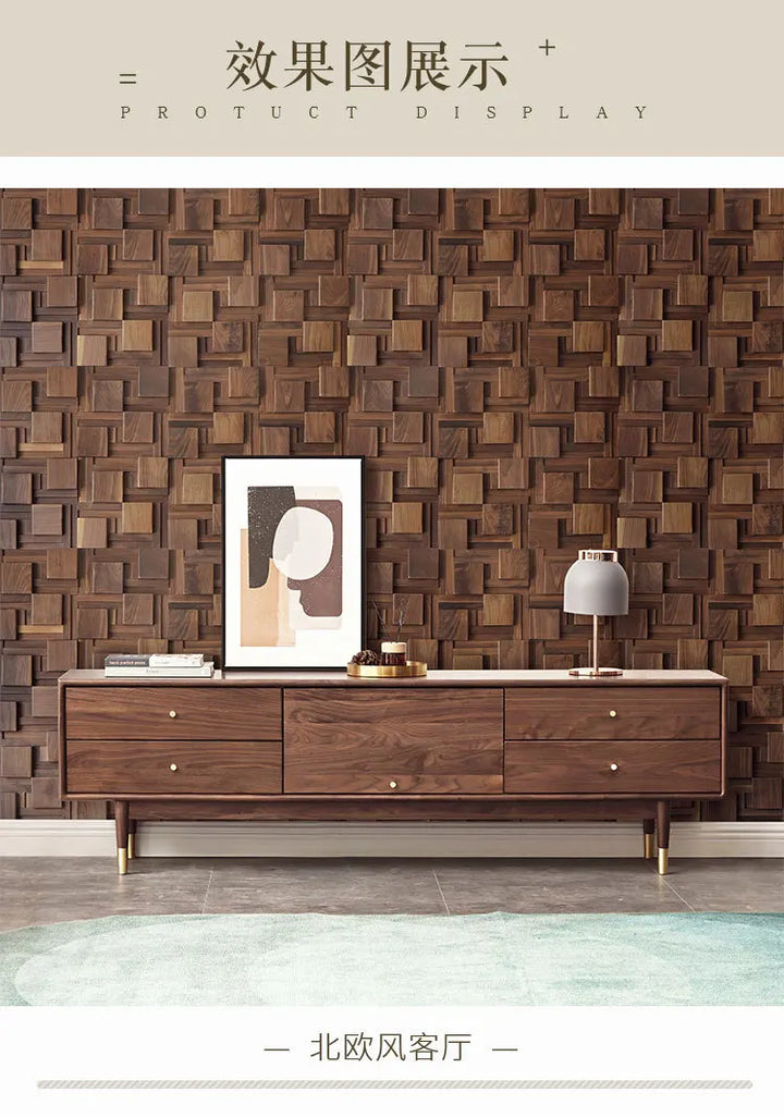 North America imported black walnut log solid wood large square mosaic