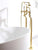 Bathroom Bathtub Faucet Set Floor Decked Gold Total Brass Classical American Style Shower Faucet Set Top High Quality