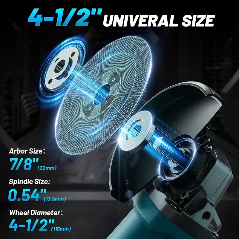 125/100mm Brushless Angle Grinder Polishing Cutting Machine Cordless Angle Grinder Tool For Makita 18V Battery Pin