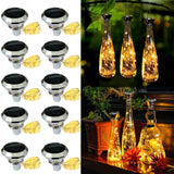 Updated Solar Wine Bottle Lights 2M 20 LED Copper Wire Fairy Garland String Lights 4/8/10 Pack