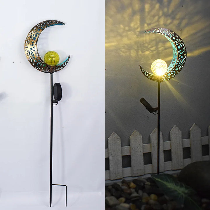 Led Solar Lights Outdoor Waterproof Moon Fairy Lawn Garden Solar Lamps for Pathway Landscape Courtyard  Stakes