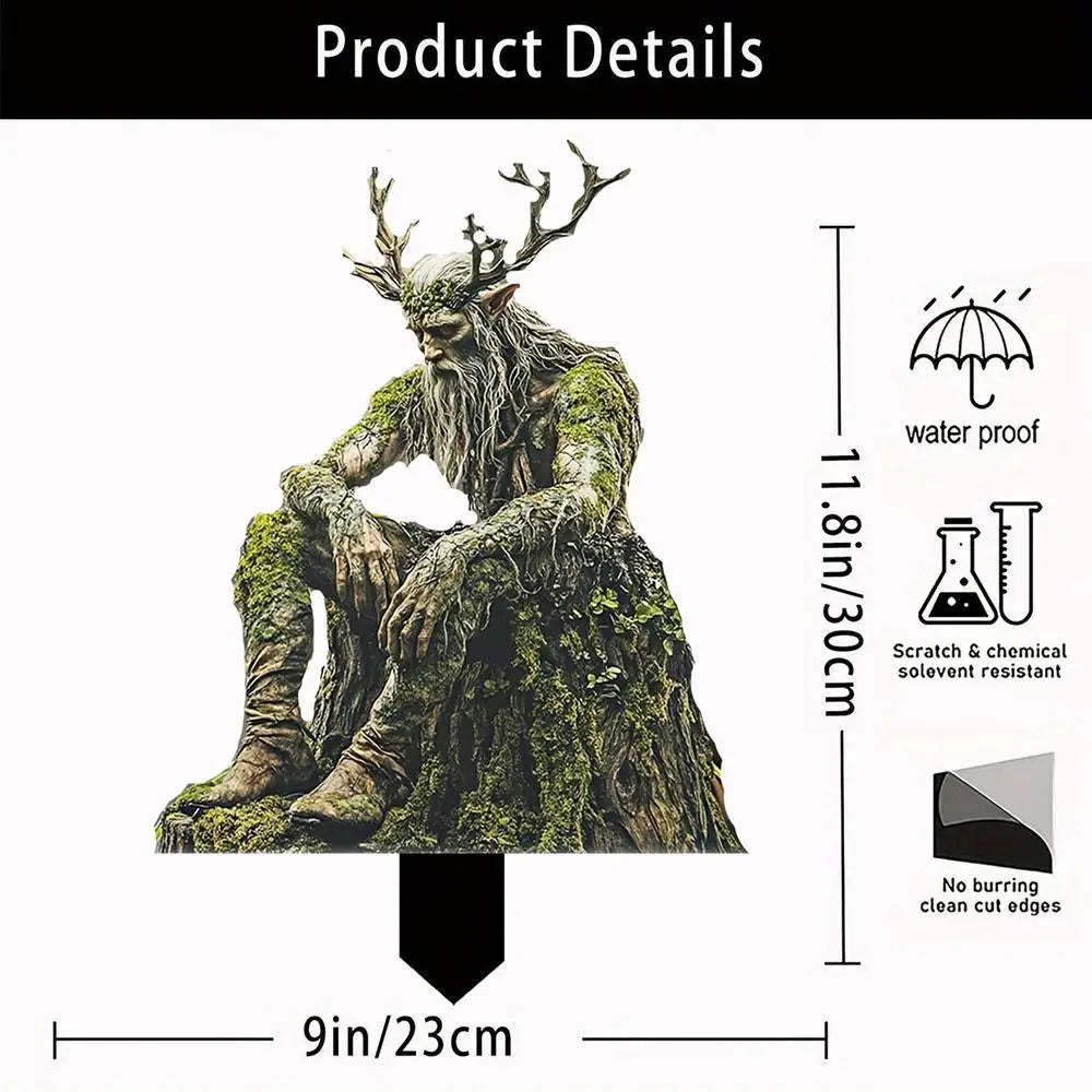 Tree Elfs Garden Stake Fairy Garden Stake Decoration Acrylic Yard Sign 2D Flat Spring Lawn Signs Garden Yard Lawn Decoration
