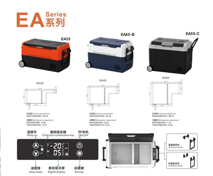 35L Portable Car Freezer Powerful Compressor Quickly Cooler Small Car Fridge Dual Zone for Home Outdoors Camping Traveling Use