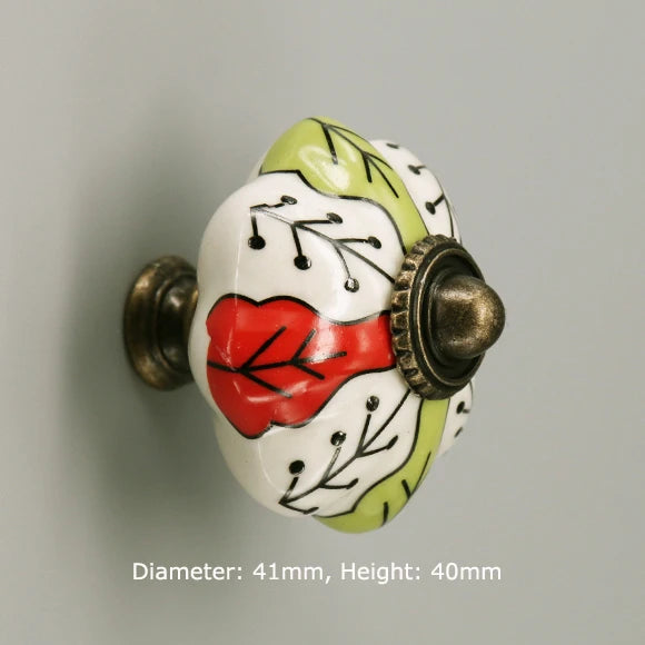 One Piece Vintage Ceramic Door Knobs for Cabinet Drawer, Closet Cupboard Wardrobe  furniture door  Pull Handle